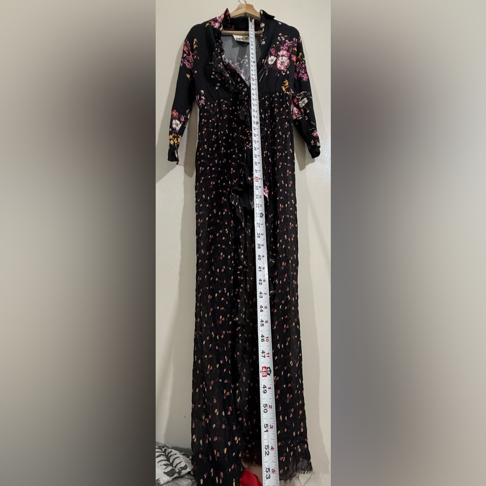 ANIYE BY Black Floral Maxi Dress with Pink Accents - Picture 4 of 5